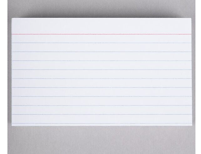 Universal Ruled Index Cards, 3" x 5", White, 100/Pack