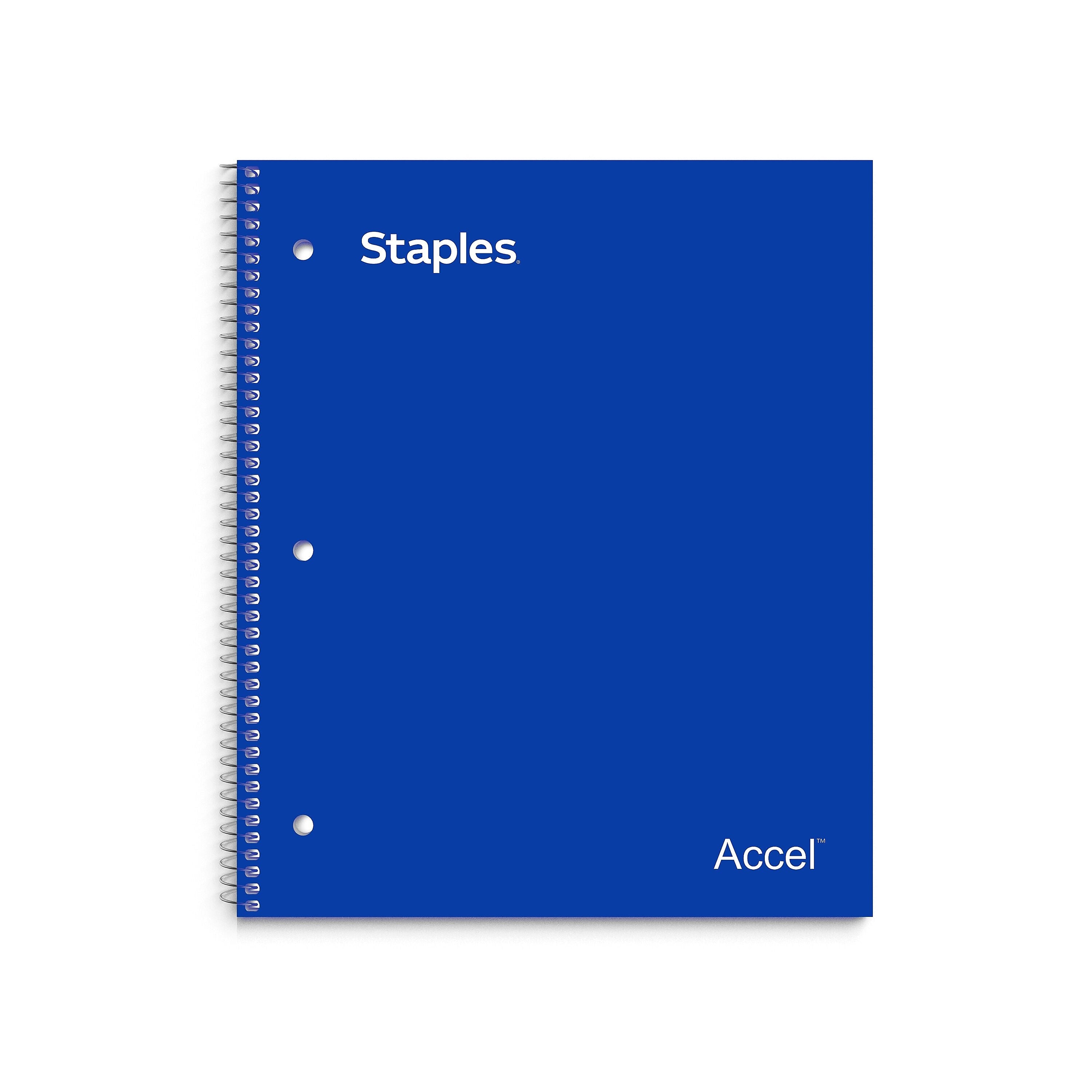 Staples Premium 1-Subject Notebook, 8" x 11", Graph Ruled, 100 Sheets, Blue (ST58323)