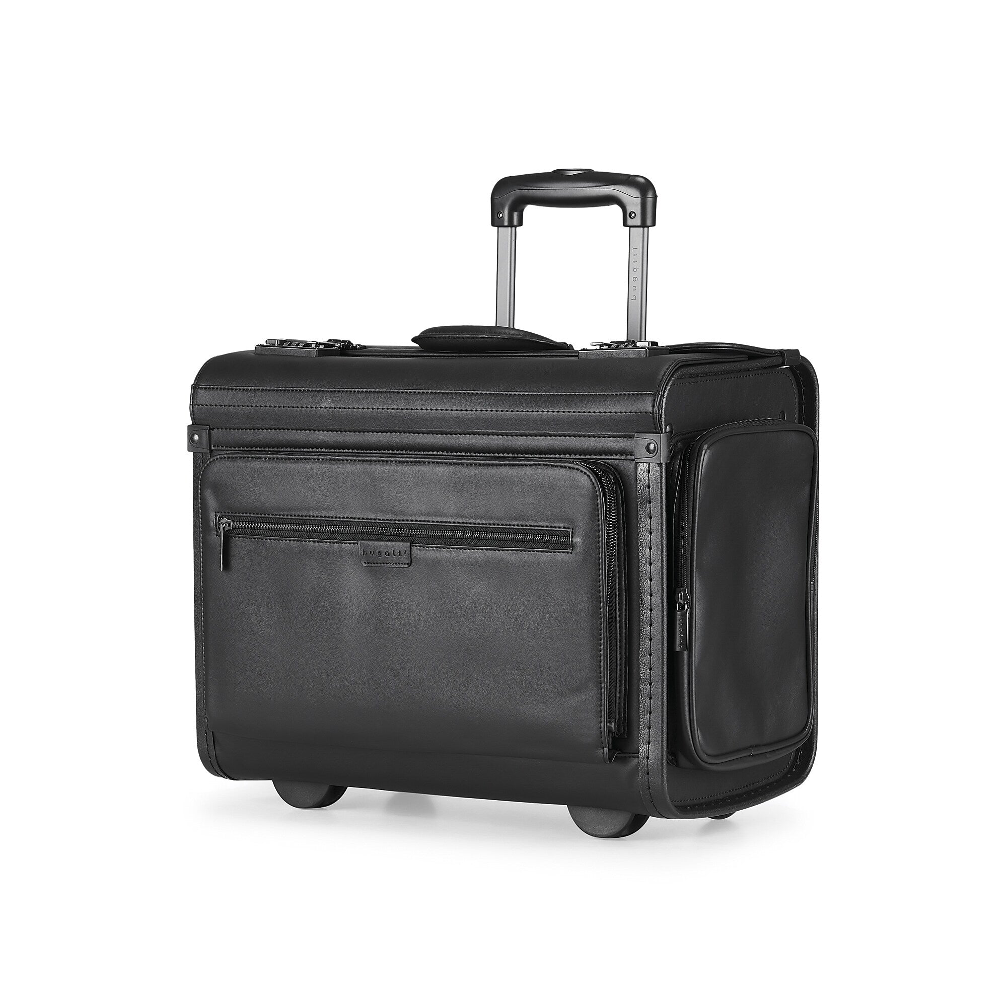 Bugatti Warren Briefcase, Laptop Compatible, Rolling, Black (BZCW053-Black)