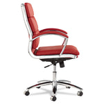 Neratoli, Mid-Back Swivel/Tilt Chair, Red Soft-Touch Leather, Chrome Frame