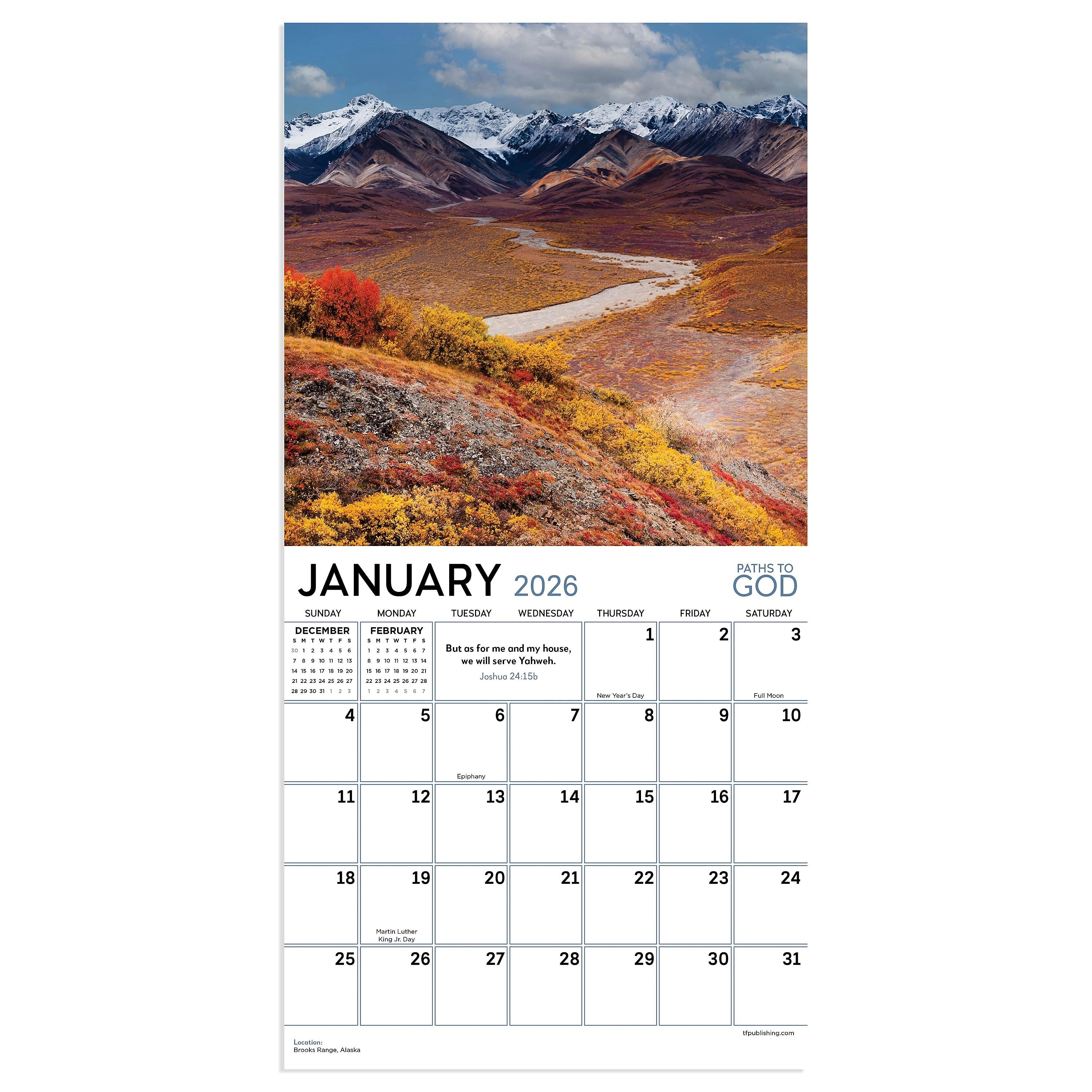2026 TF Publishing 12" x 17" TF Publishing 7" x 7" Paths to God Mini Calendar 26-2005