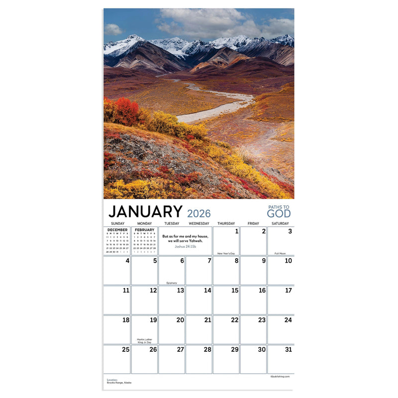 2026 TF Publishing 12" x 17" TF Publishing 7" x 7" Paths to God Mini Calendar 26-2005
