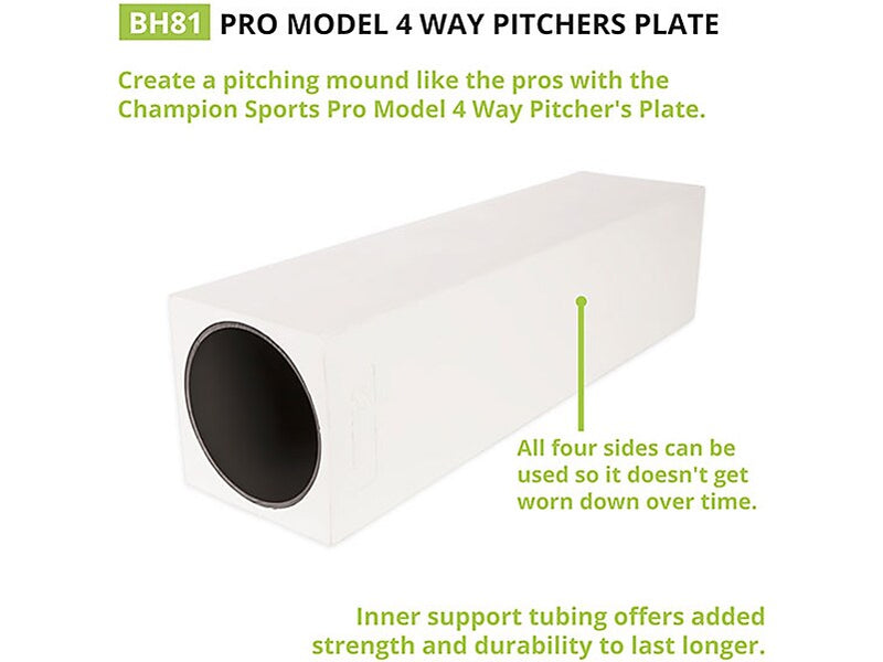 Champion Sports Pro Baseball Pitcher's Plate, White (BH81)