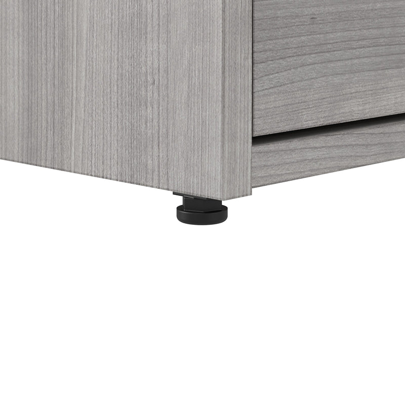 Bush Business Furniture Hustle 60"W Computer Desk and Low Storage Cabinet with Doors and Shelves, Platinum Gray (HUS011PG)