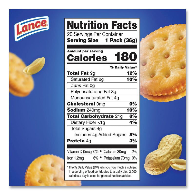Lance Toasty Crackers Peanut Butter Sandwich Crackers, 24/Pack (OFXSN40654)