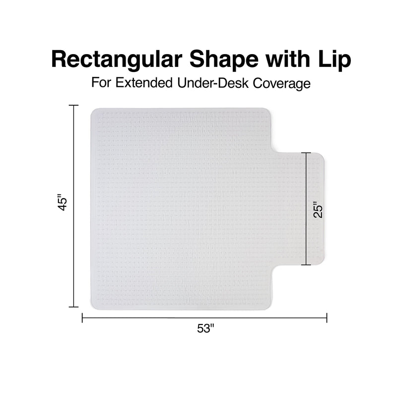 Staples Carpet Chair Mat with Lip, 45" x 53'', Low-Pile, Clear (20232-CC)