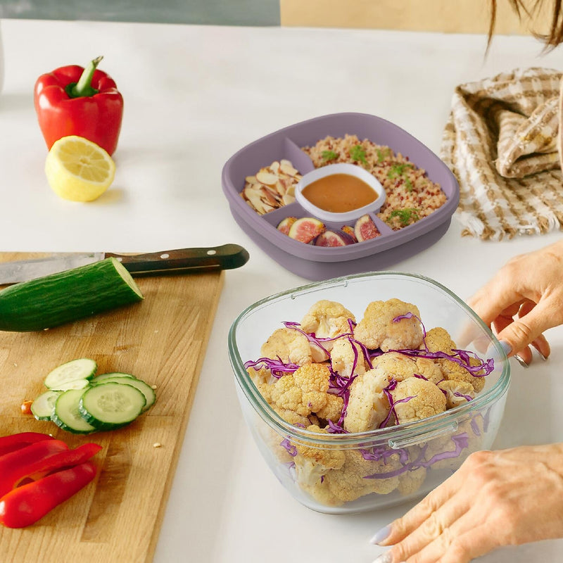 bentgo All-in-One Salad Container, 5-Compartment, Lavender, 61 oz. (BGLASSAL-L)