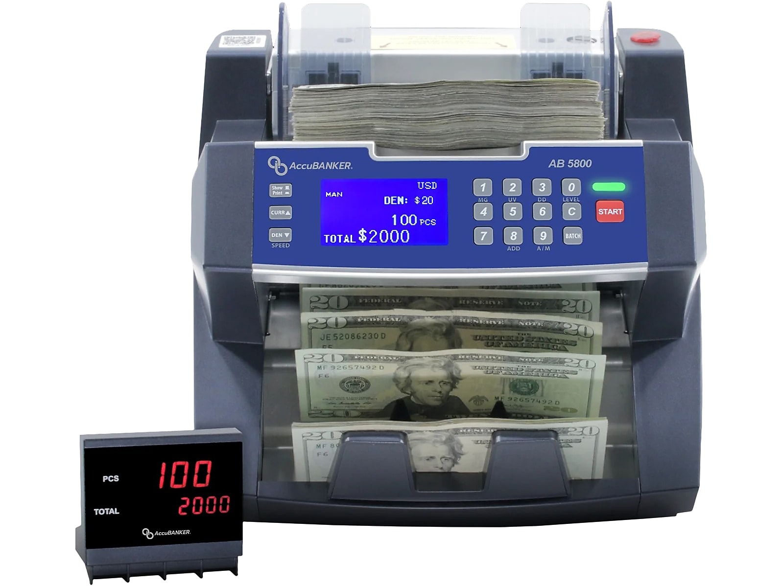 AccuBANKER Bank-Grade Bill Counter, Blue/Gray (AB5800)