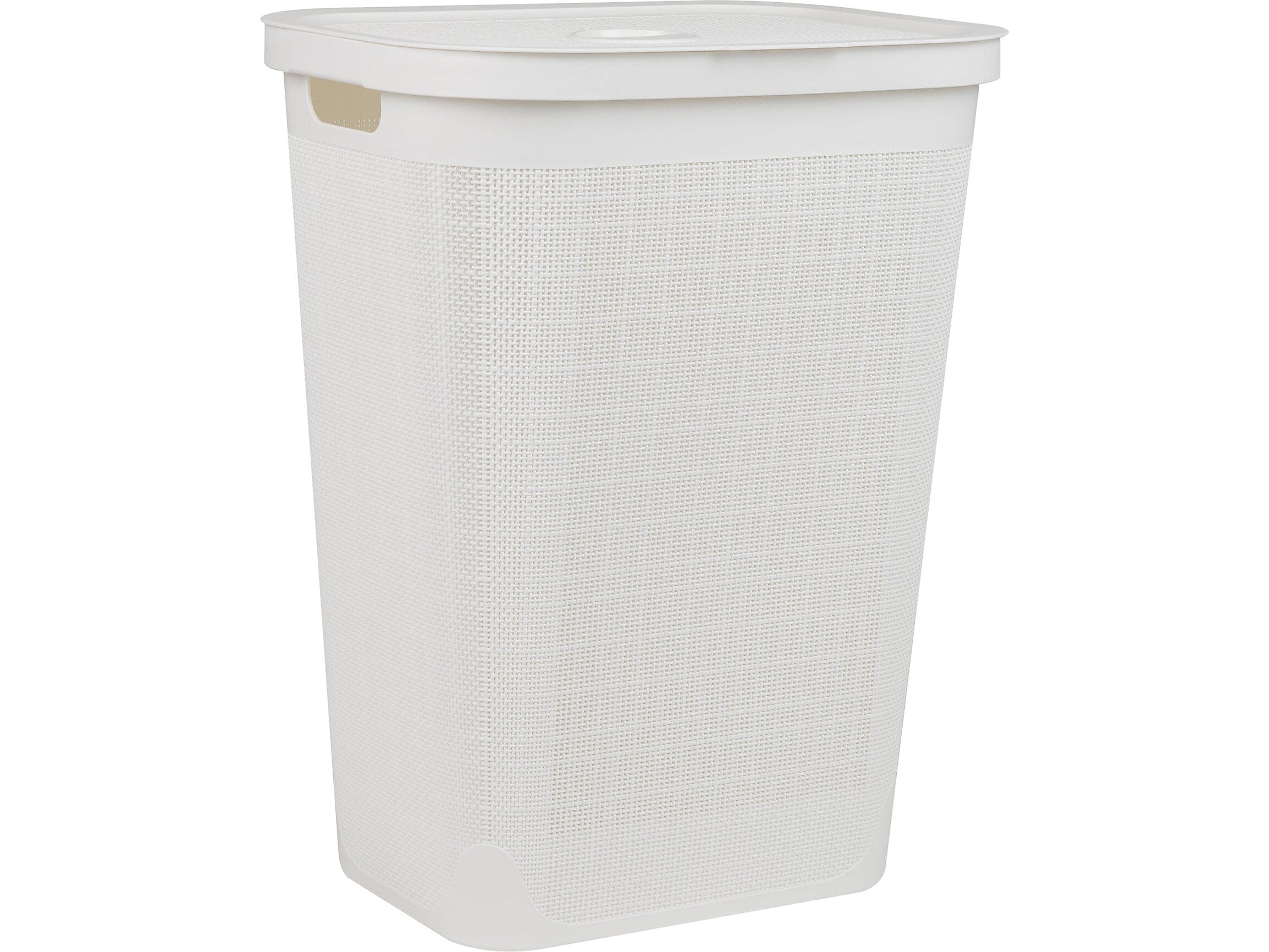 Mind Reader 15.85-Gallon Hamper with Lid, Plastic, White (60FABHAMP-WHT)