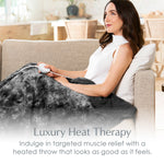 Pure Enrichment PureRadiance Luxury Heated Throw Blanket, Smoke (PETHRFUR-SK)