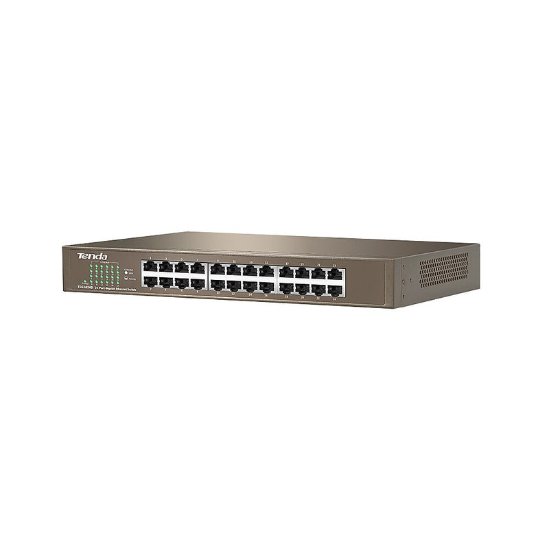 Tenda 24-Port Gigabit Ethernet Unmanaged Switch, 1 Gbps Black (TEG1024D)