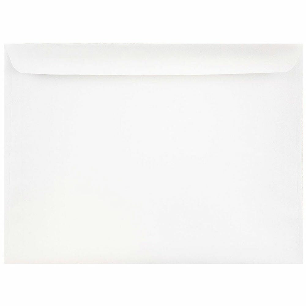 JAM Paper Booklet Envelope 9 1/2" x 12 5/8", White, 100/Pack (4023221d)