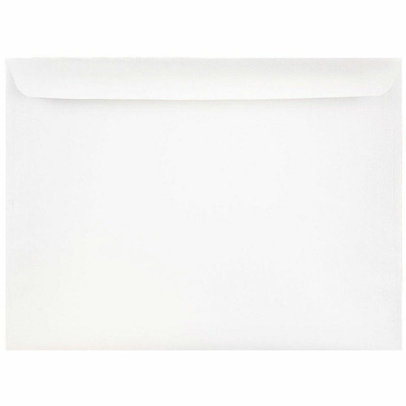 JAM Paper Booklet Envelope 9 1/2" x 12 5/8", White, 100/Pack (4023221d)