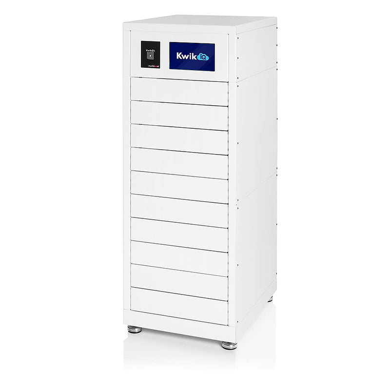 Luxor Kwik IQ Pro Lockable 10-Unit Electronics Storage Cabinet, White Steel (KBSL104)