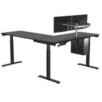 VersaDesk PowerLift 60"W Electric L-Shaped Adjustable Standing Desk, Black (PLLSD6060-BB-APP)