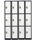 AdirOffice 72'' 3-Tier Black and White Storage Locker, 4/Pack (ADI629-203-B-W-PKG-4)