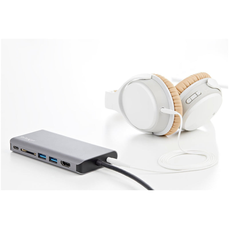 StarTech.com USB-C to HDMI/VGA/USB-A/MicroSD/SD/GbE/Audio Multiport Adapter, Male to Female, 100W PD, Mini Dock (DKT30CHVAUSP)