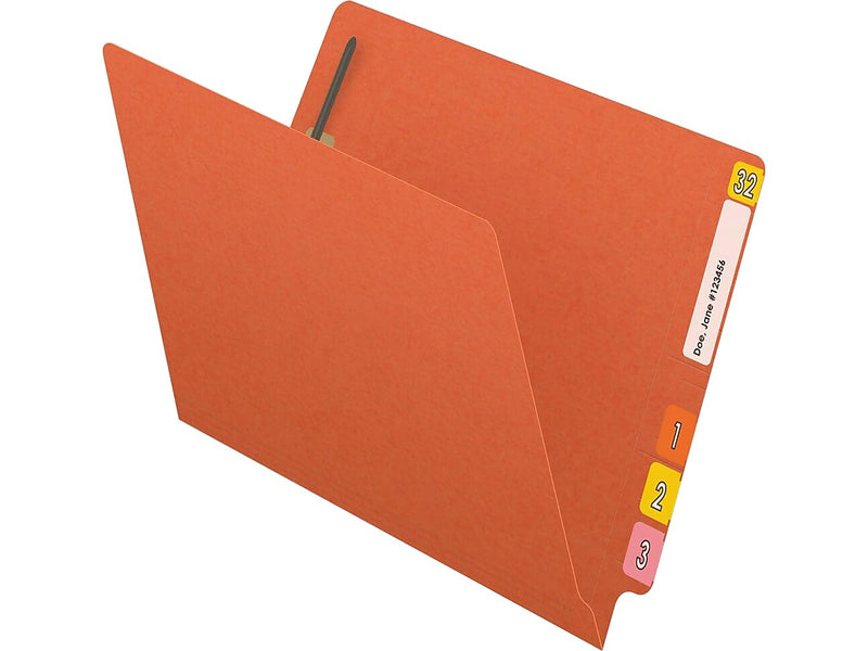 Medical Arts Press Reinforced End Tab File Folder, Straight Cut, Letter-Size, Orange, 50/Box (S-01502-ORG)