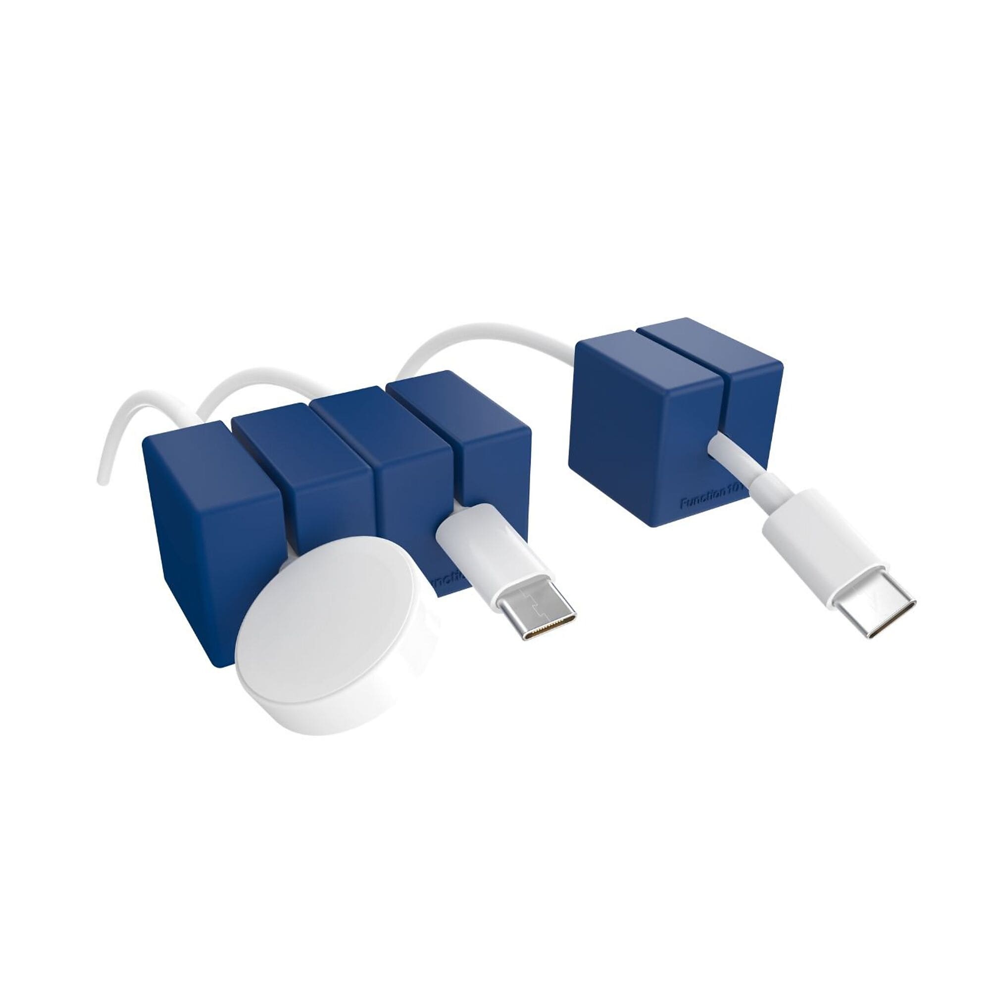 Function101 Cable Blocks, Magnetic Cable Organizers, Blue, 3/Pack (F101-CBXL3)