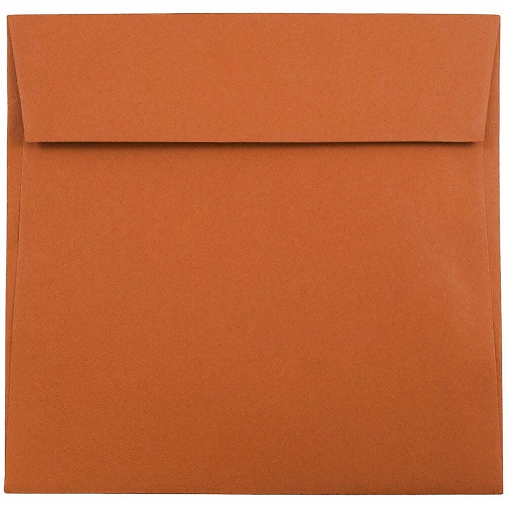 JAM Paper Booklet Envelope 6 1/2" x 6 1/2", Dark Orange, 50/Pack (3157452i)