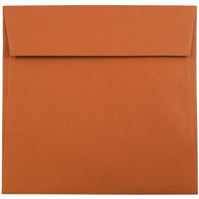 JAM Paper Booklet Envelope 6 1/2" x 6 1/2", Dark Orange, 50/Pack (3157452i)