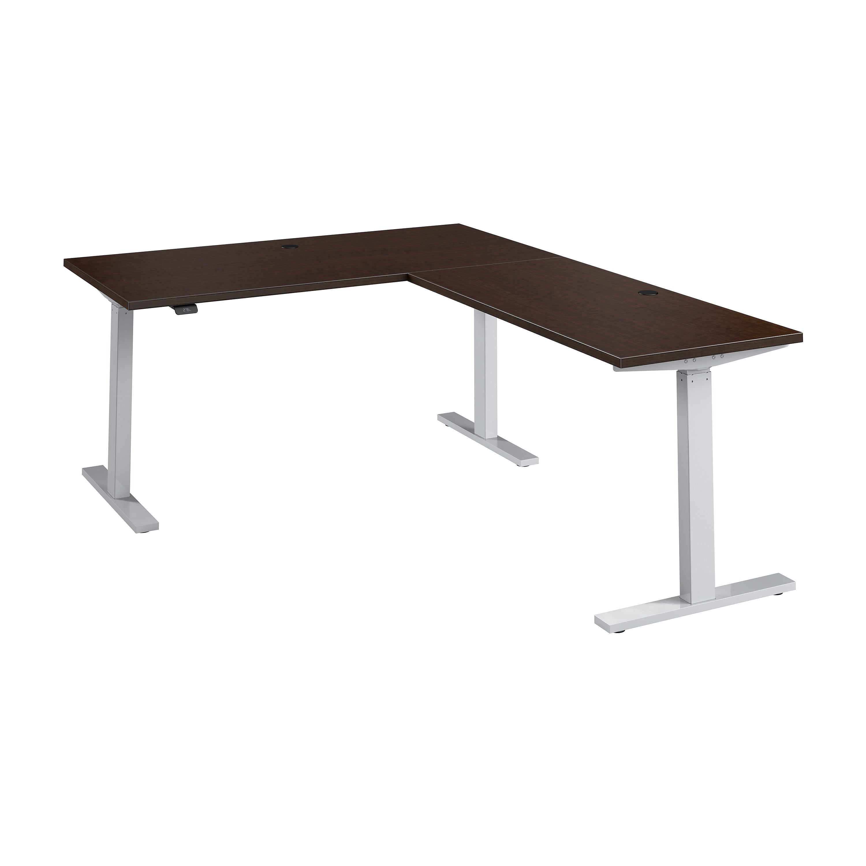 Bush Business Furniture Move 60 Series 60"W L Shaped Adjustable Standing Desk, Mocha Cherry (M6SL6078MRSK)