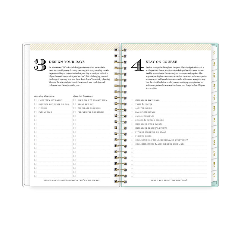 2025-2026 Day Designer for Blue Sky Secret Garden Mint 5" x 8" Academic Year Weekly & Monthly Planner, Plastic Cover