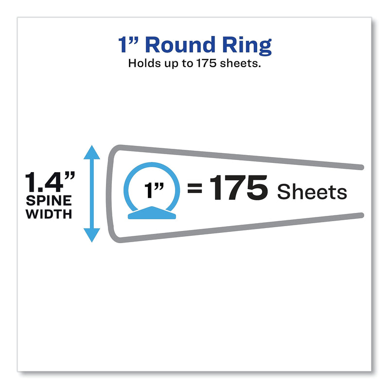 Avery Flexi-View 1" 3-Ring Binder, Blue (AVE17607)