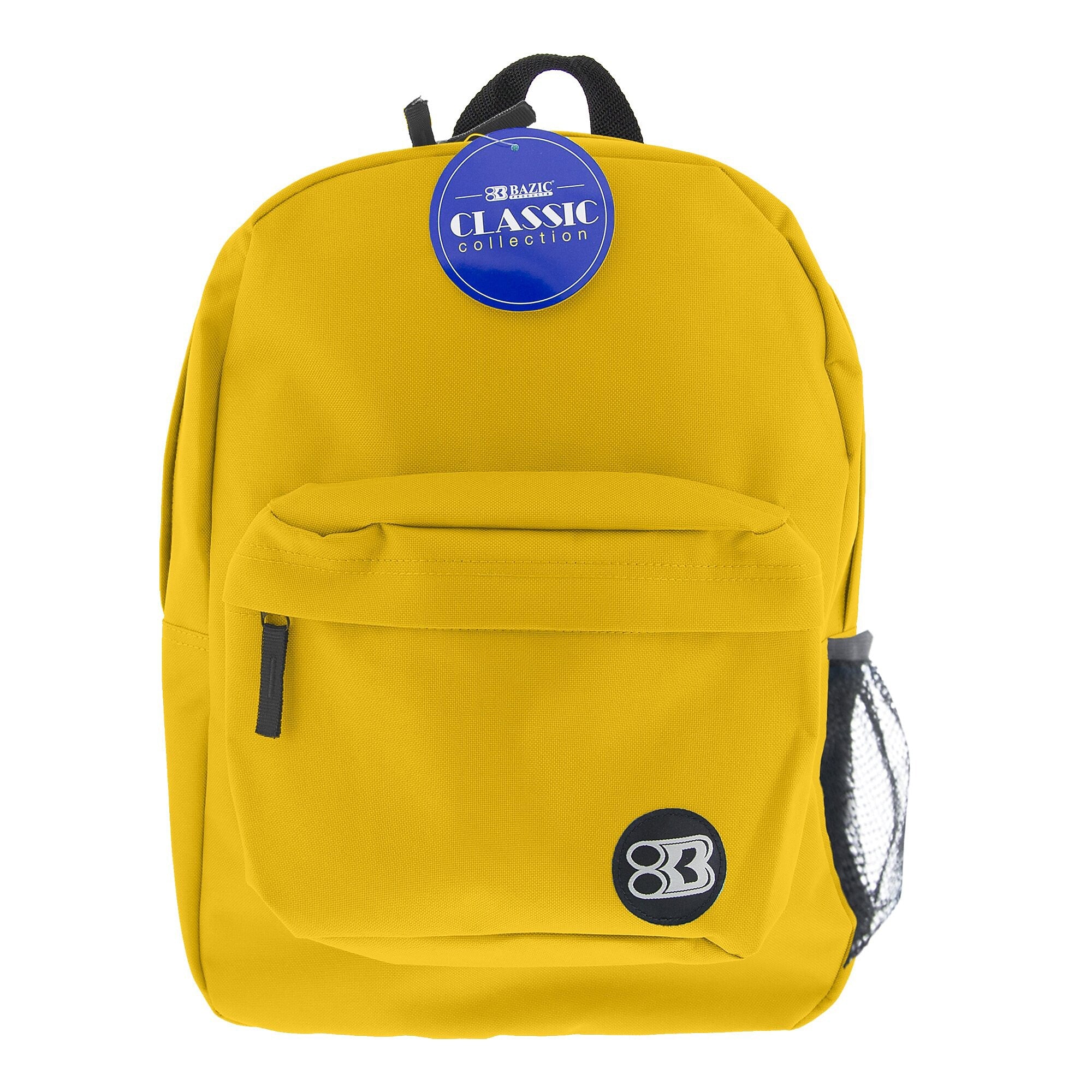 Bazic Classic Laptop Backpack, Medium, Mustard Yellow (BAZ1062)