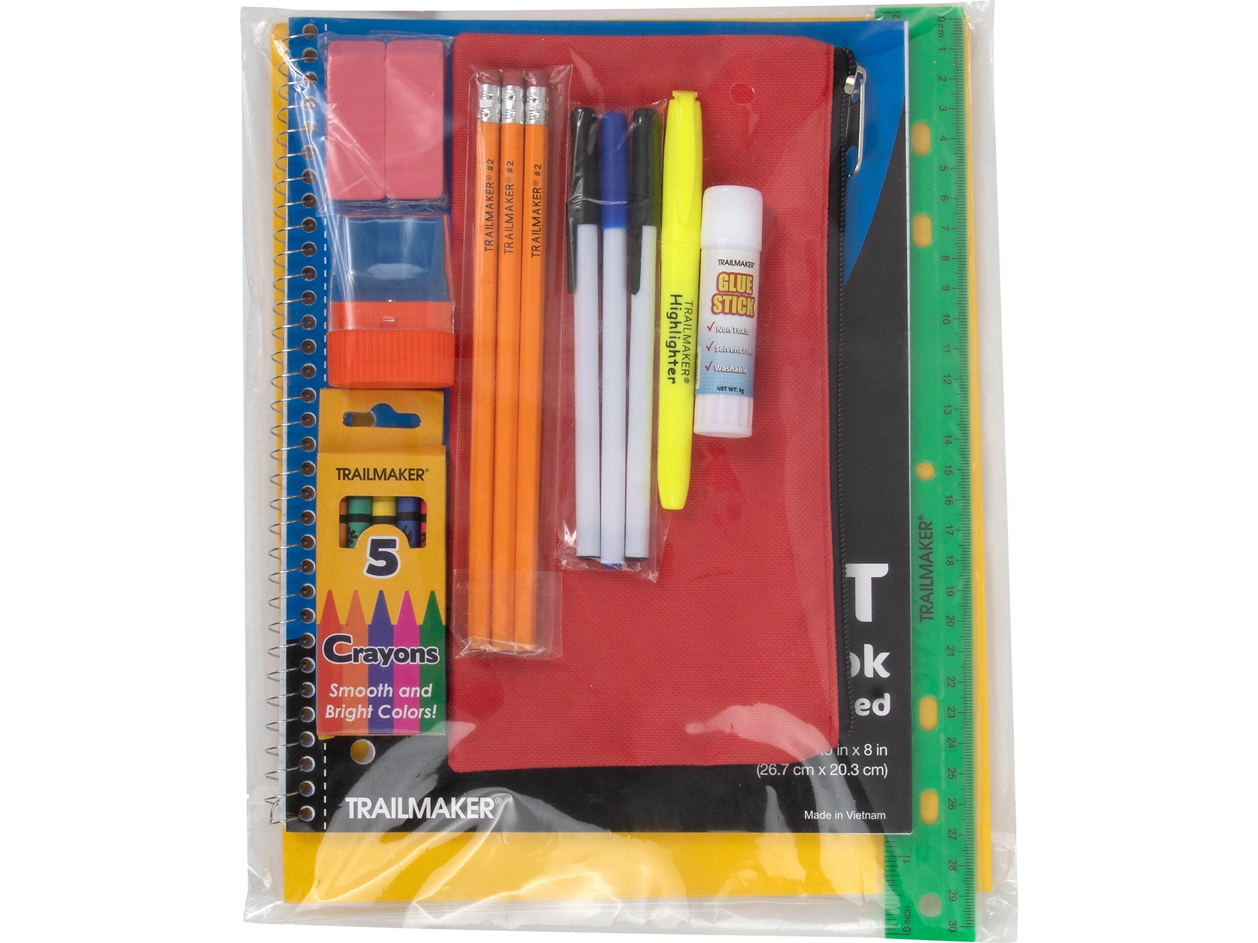 Trailmaker 20-Piece School Supply Kit, Assorted Colors (SS7669)