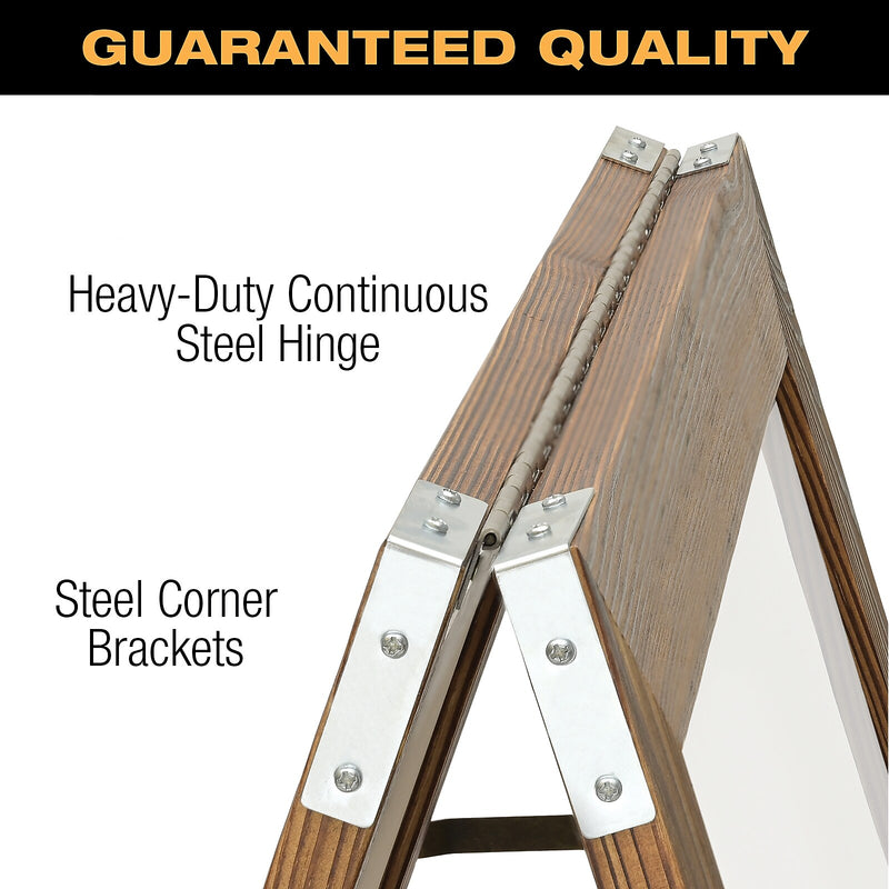 Excello Global Products Indestructible A-Frame Whiteboard, 40" x 22", Brown (EGP-HD-0538-BN)