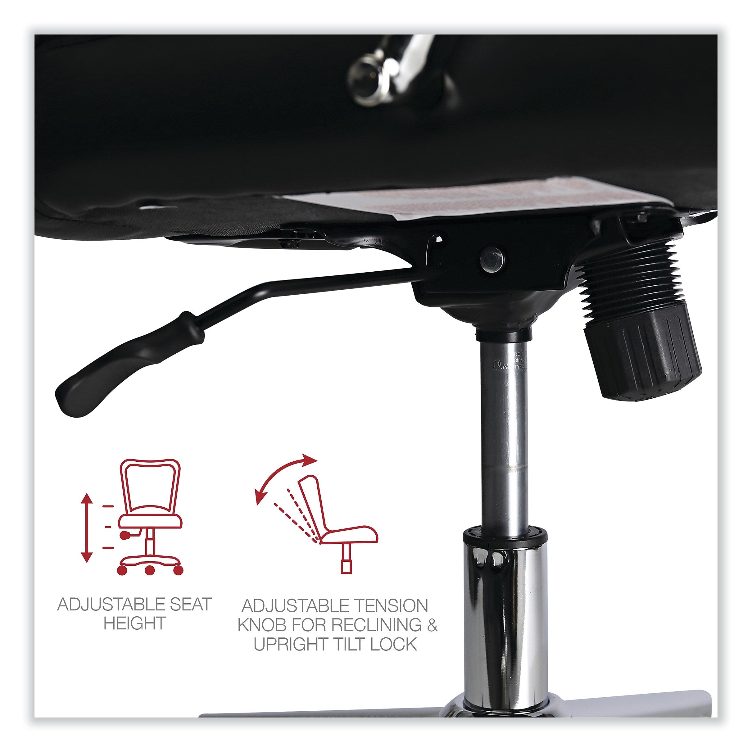Alera Fixed Arm Leather Task Chair, Black (ALEWS4116)