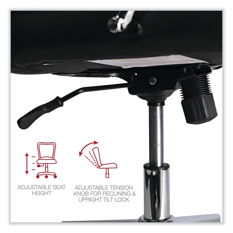 Alera Fixed Arm Leather Task Chair, Black (ALEWS4116)