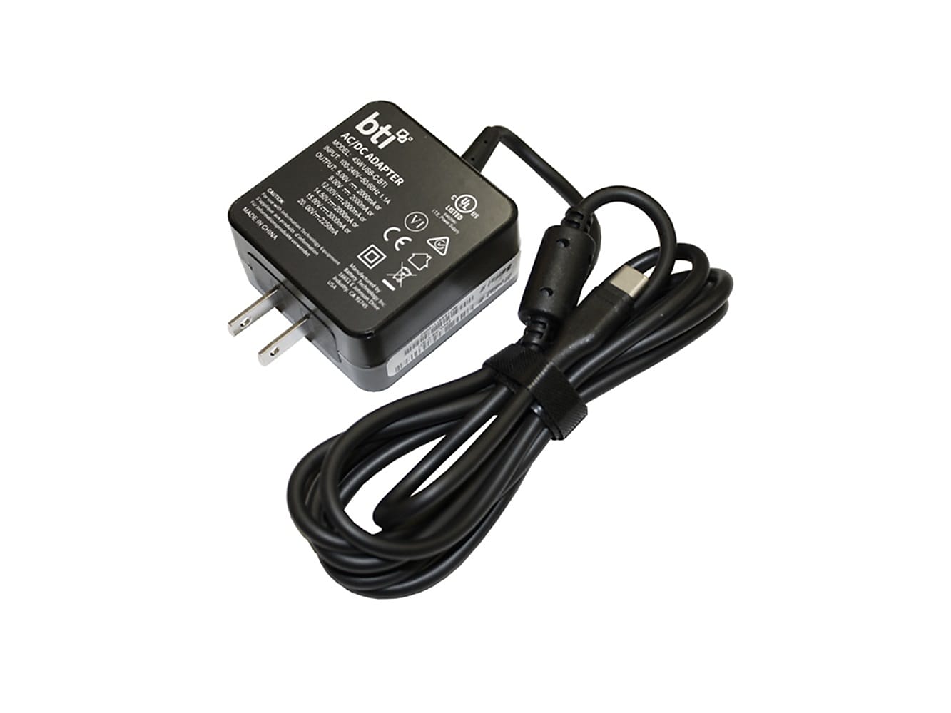 BTI 45W USB-C Laptop AC Adapter for Lenovo Chromebook, Black (5A10W86245-BTI)