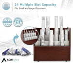 AdirOffice 21-Slot Mobile Roll File, 28.5"H x 30"W x 15.75"D, Mahogany (625-MA-KIT1)