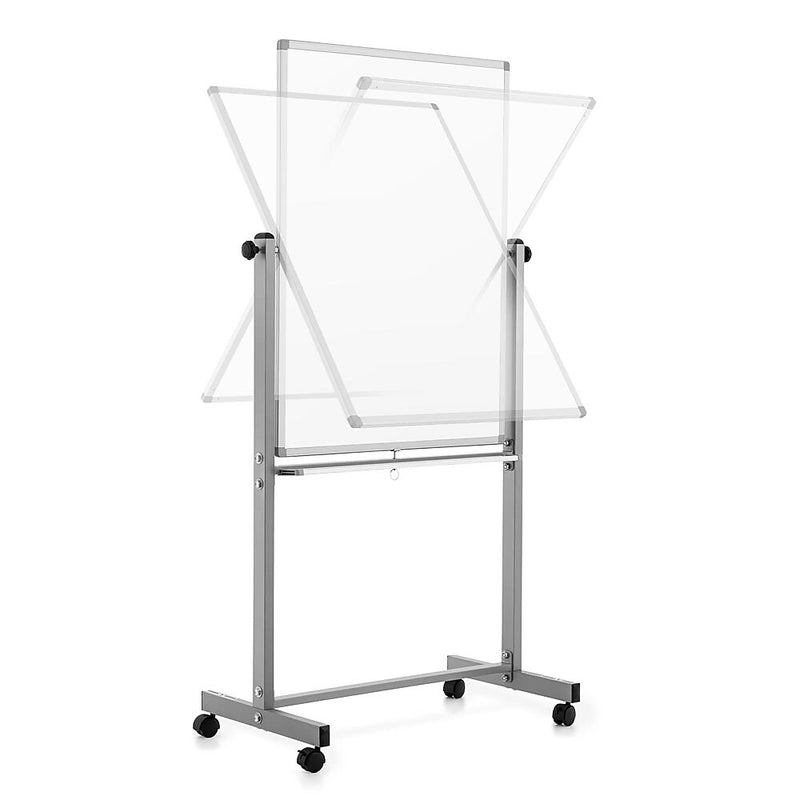 Luxor Double Sided Magnetic Porcelain Mobile Dry-Erase Whiteboard Easel, Aluminum Frame, 30"W x 40"H (DEMW001)