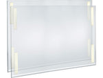 Azar Sign Holder, 22" x 17", Horizontal, Wall Mounted, Clear, Acrylic, 2/Pack (122038-2PK)
