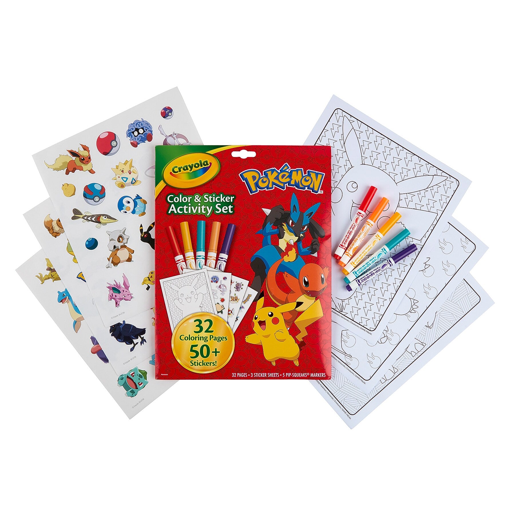 Crayola Color & Sticker: Pokemon Activity Book, 3 Set/Bundle (BIN042739-3)