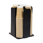 Mind Reader 4-Compartment Cup and Lid Carousel Coffee Countertop Organizer, Black (CDISP-BLK)