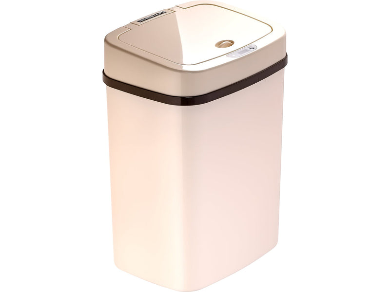 Nine Stars Plastic Sensor Trash Can, 3.2-Gallon, White (DZT-12-5WH)