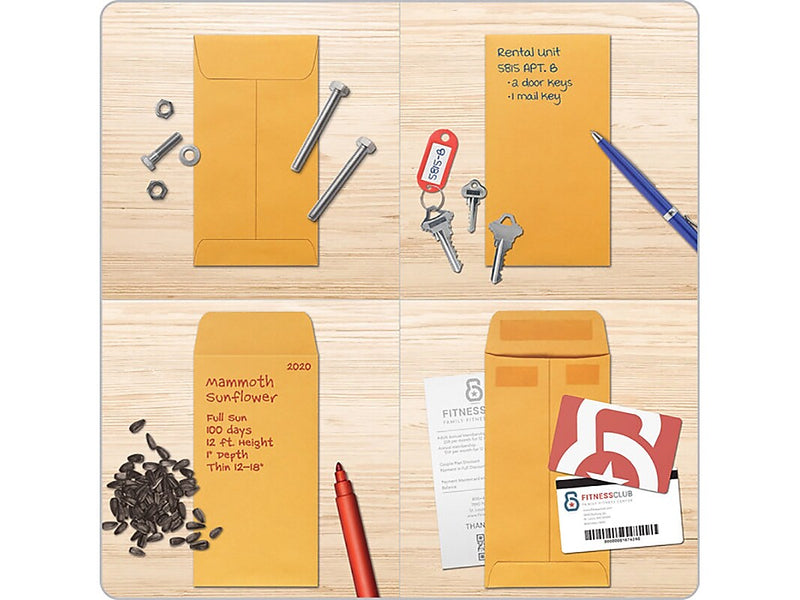 Quality Park Redi-Seal Self Seal #7 Envelope 3 1/2" x 6 1/2", Kraft, 500/Box (QUA50765)