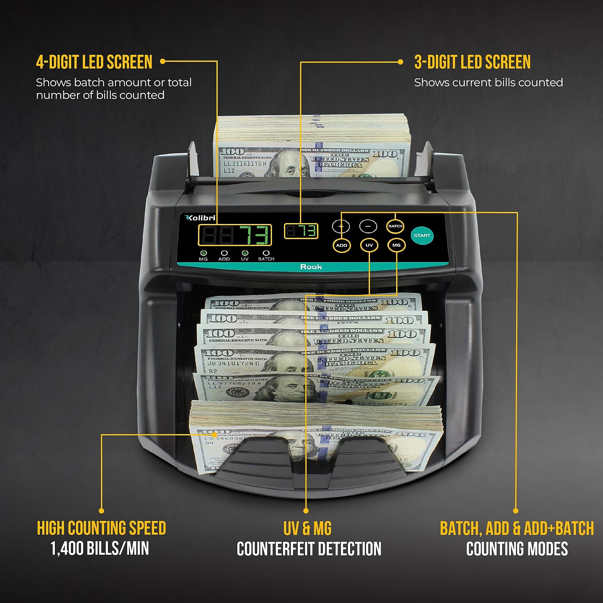 Kolibri Bill Counter, Gray (B-ROOK)