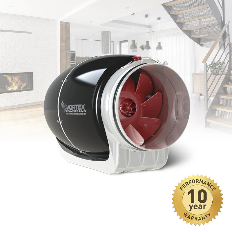 Panasonic Vortex S-Line 10" In Line Bathroom Fan, Black (S-1000)