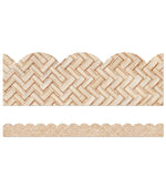 Carson Dellosa Woven Bamboo Scalloped Borders, 13 Strips (108523)
