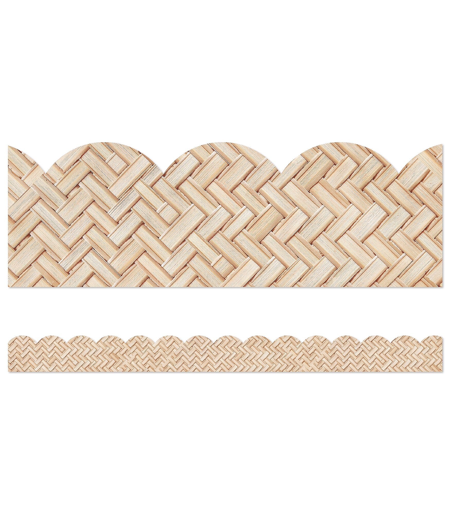Carson Dellosa Woven Bamboo Scalloped Borders, 13 Strips (108523)