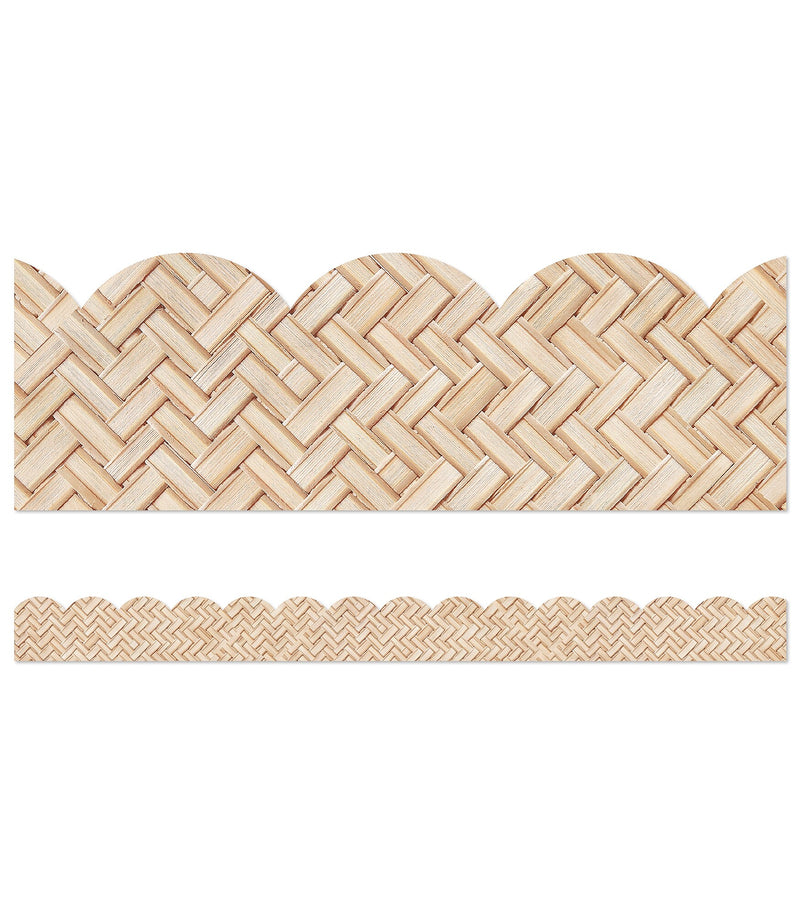 Carson Dellosa Woven Bamboo Scalloped Borders, 13 Strips (108523)