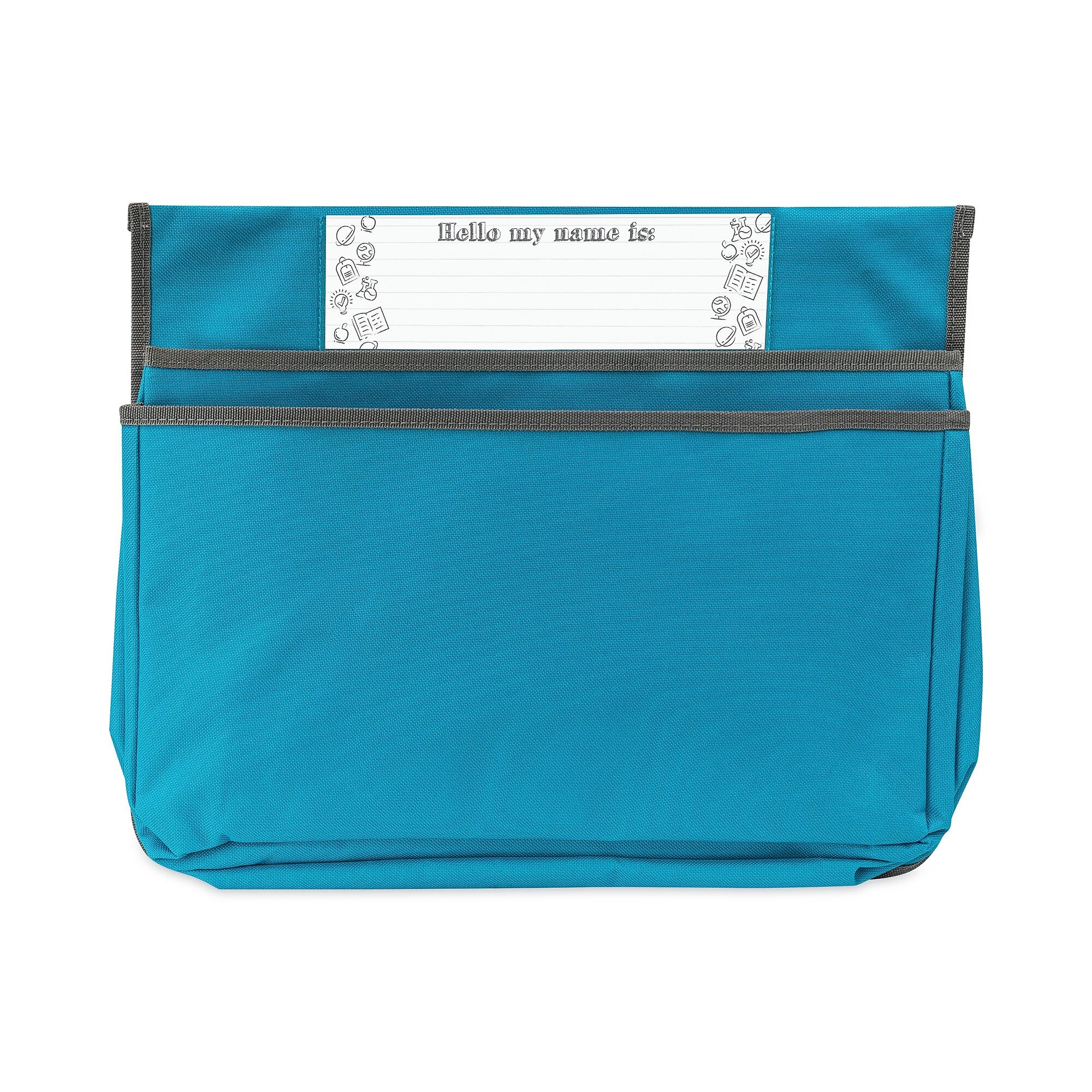 C-Line® Chair Cubbies for Most Classroom Chair Styles, Medium, 16.37" x 13.5", Fabric/Vinyl, Seaside Blue