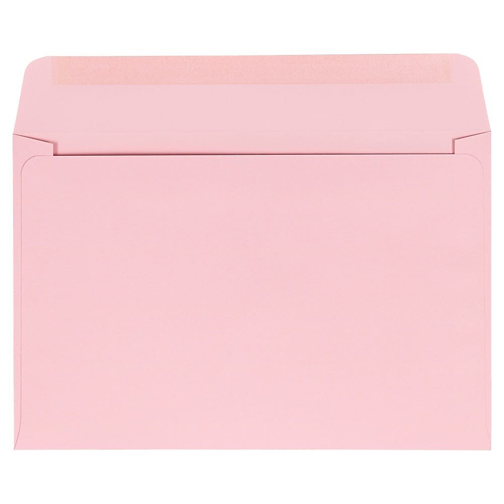JAM Paper Booklet Envelope 6" x 9", Baby Pink, 100/Pack (23512969d)