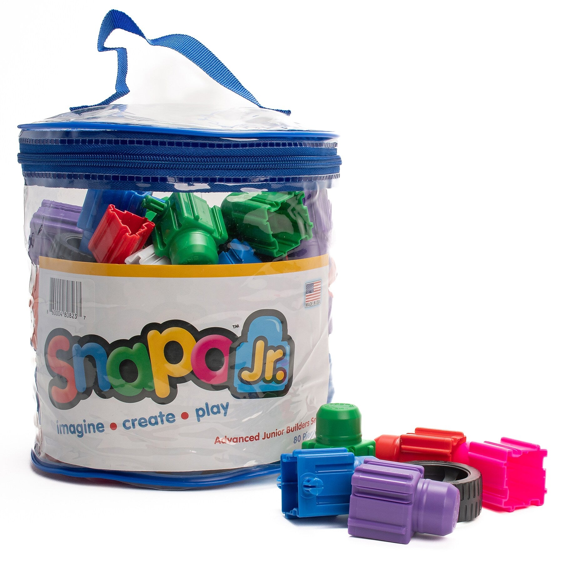 Snapo Jr. Building Blocks Advanced Builder's Kit, 80 Pieces/Set (SNP3280)