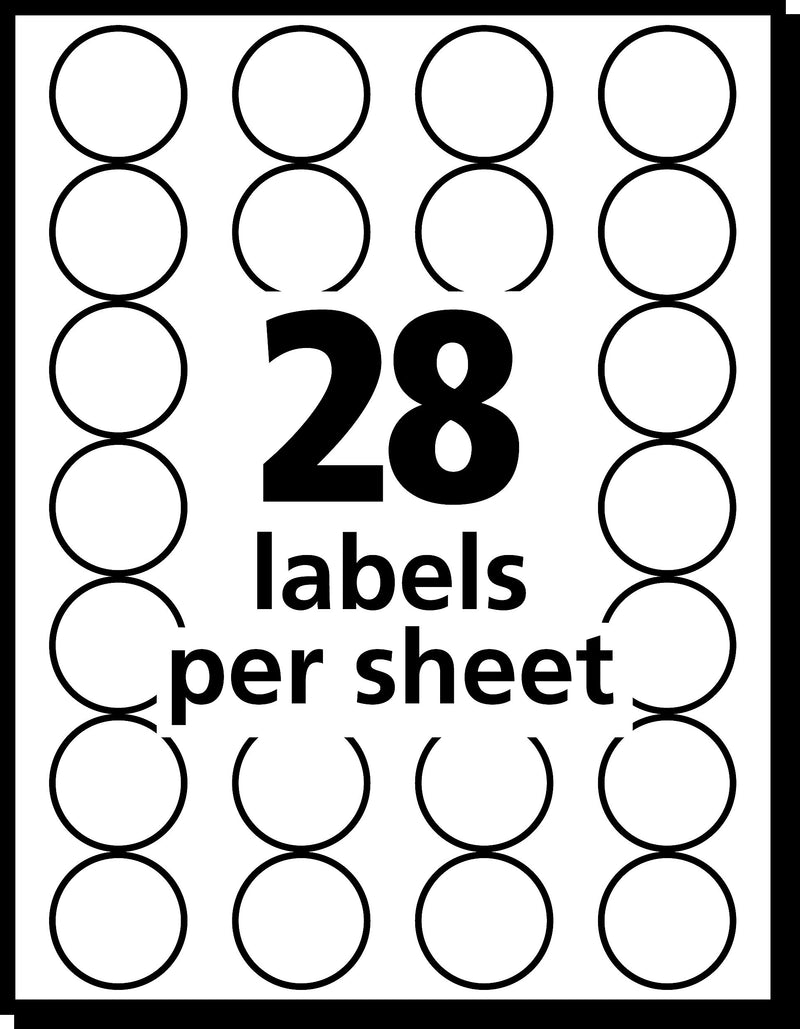 Avery Color-Coding Labels on 4" x 6" Sheets, 3/4" Dia, Black, Non-Printable, 1,008 Labels/Pack (5459)
